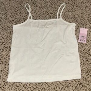 White Micro Spaghetti Strap Top M